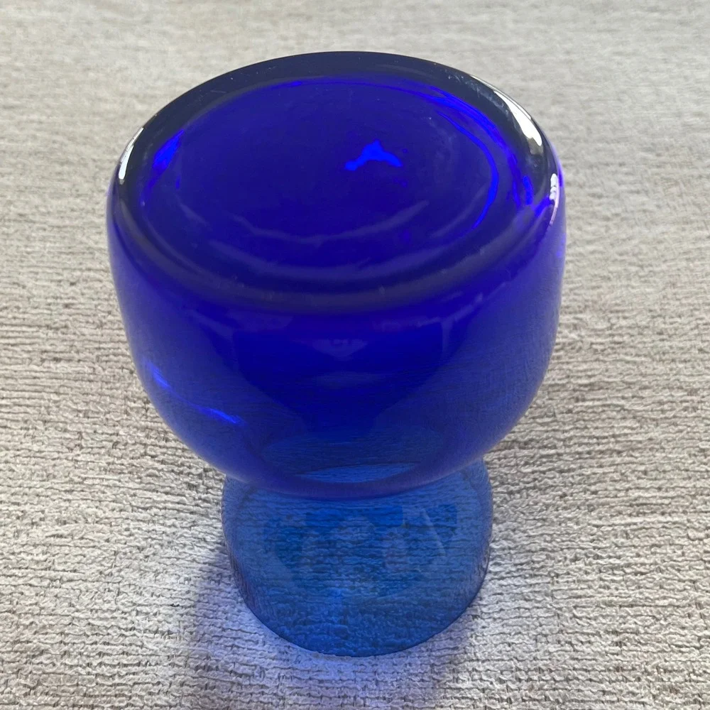 Cobalt Blue Glass Vase Mid Century Modern Hourglass‎ Decorative Bud Vase 5 inch